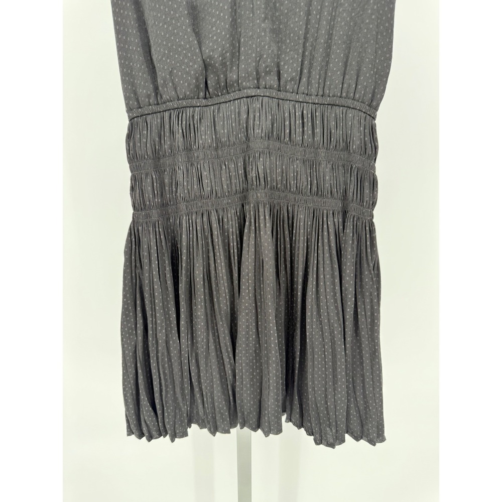 Allison Joy Black Dress Womens Medium V Neck Sleeveless Pleated Smocked - Picture 8 of 9